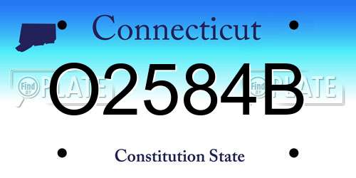 O2584B Connecticut License Plate