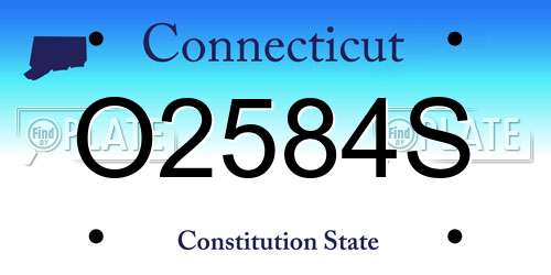 O2584S Connecticut License Plate
