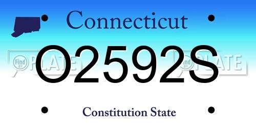 O2592S Connecticut License Plate