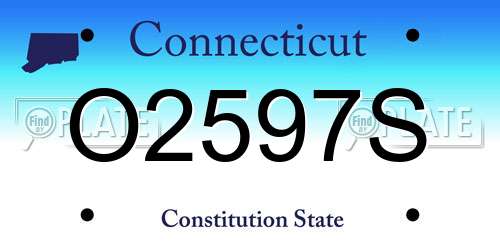 O2597S Connecticut License Plate