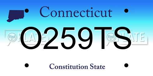 O259TS Connecticut License Plate