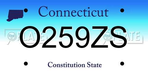 O259ZS Connecticut License Plate