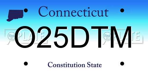 O25DTM Connecticut License Plate