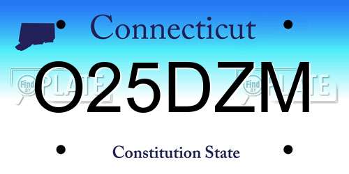 O25DZM Connecticut License Plate