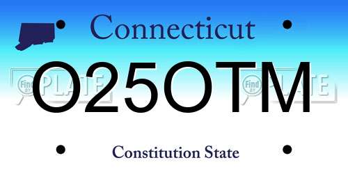 O25OTM Connecticut License Plate