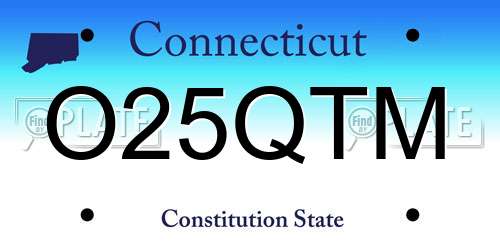 O25QTM Connecticut License Plate