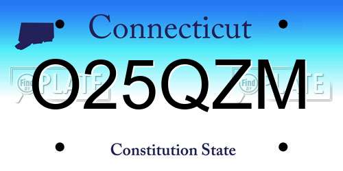 O25QZM Connecticut License Plate