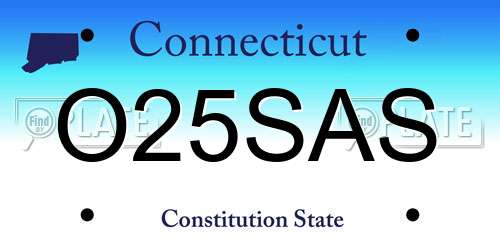 O25SAS Connecticut License Plate