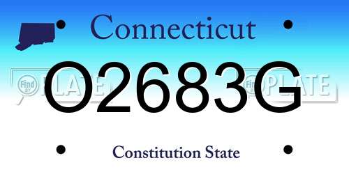 O2683G Connecticut License Plate