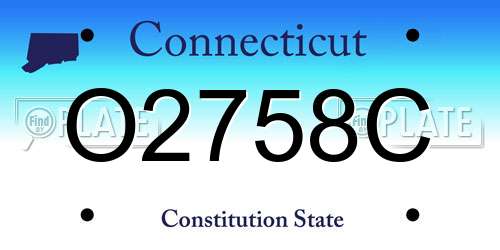O2758C Connecticut License Plate