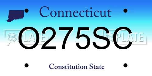 O275SC Connecticut License Plate