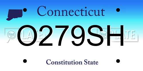 O279SH Connecticut License Plate