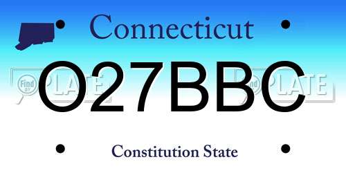 O27BBC Connecticut License Plate