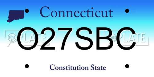 O27SBC Connecticut License Plate