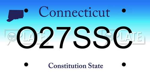 O27SSC Connecticut License Plate