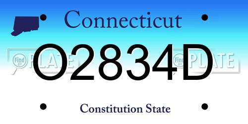 O2834D Connecticut License Plate