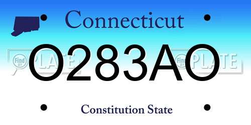 O283AO Connecticut License Plate