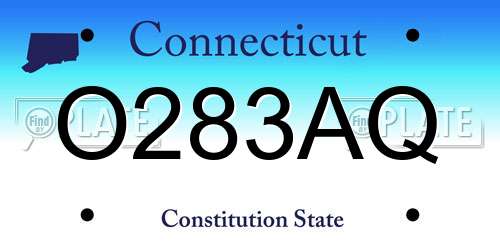 O283AQ Connecticut License Plate