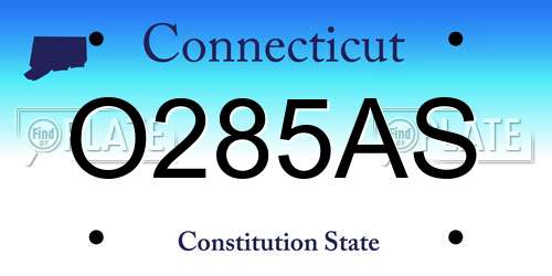 O285AS Connecticut License Plate