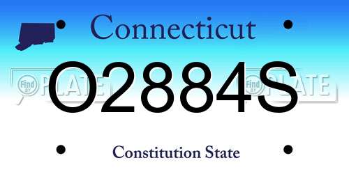 O2884S Connecticut License Plate