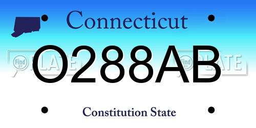 O288AB Connecticut License Plate