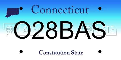 O28BAS Connecticut License Plate