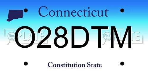 O28DTM Connecticut License Plate