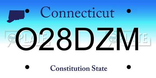 O28DZM Connecticut License Plate
