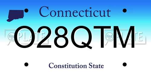 O28QTM Connecticut License Plate