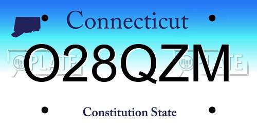 O28QZM Connecticut License Plate
