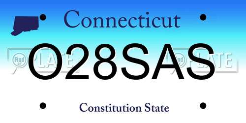 O28SAS Connecticut License Plate