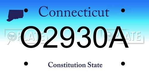O2930A Connecticut License Plate