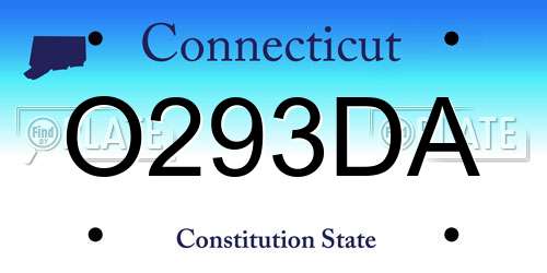 O293DA Connecticut License Plate