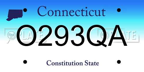 O293QA Connecticut License Plate