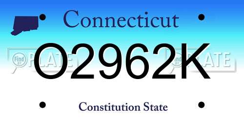 O2962K Connecticut License Plate