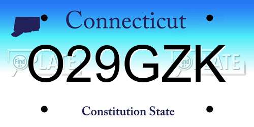 O29GZK Connecticut License Plate