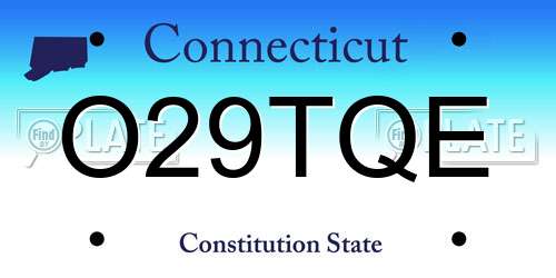 O29TQE Connecticut License Plate