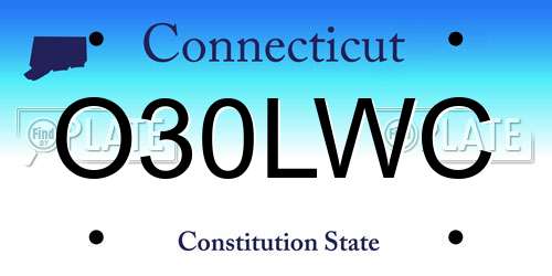 O30LWC Connecticut License Plate
