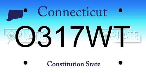 O317WT Connecticut License Plate