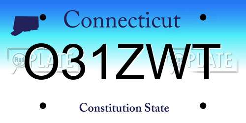 O31ZWT Connecticut License Plate