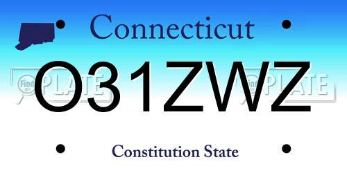 O31ZWZ Connecticut License Plate