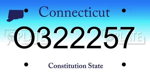O322257 Connecticut License Plate