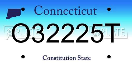 O32225T Connecticut License Plate