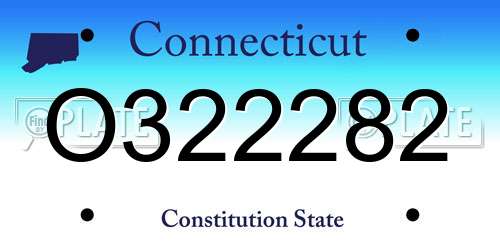 O322282 Connecticut License Plate