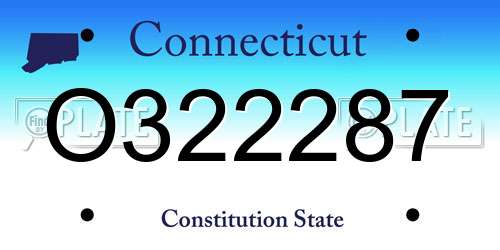 O322287 Connecticut License Plate