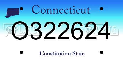 O322624 Connecticut License Plate