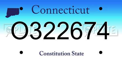 O322674 Connecticut License Plate