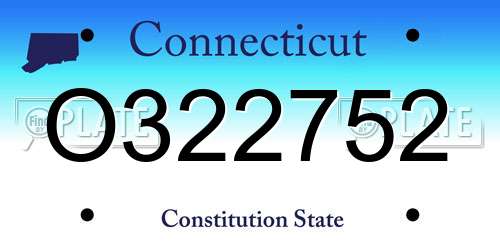 O322752 Connecticut License Plate