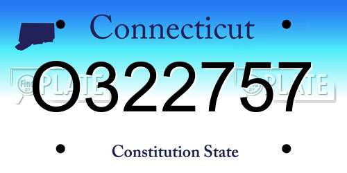 O322757 Connecticut License Plate