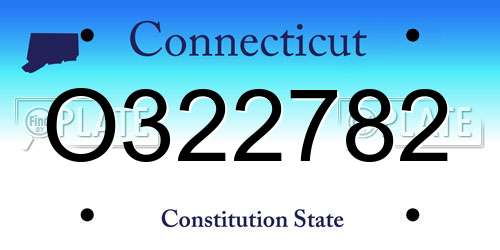 O322782 Connecticut License Plate